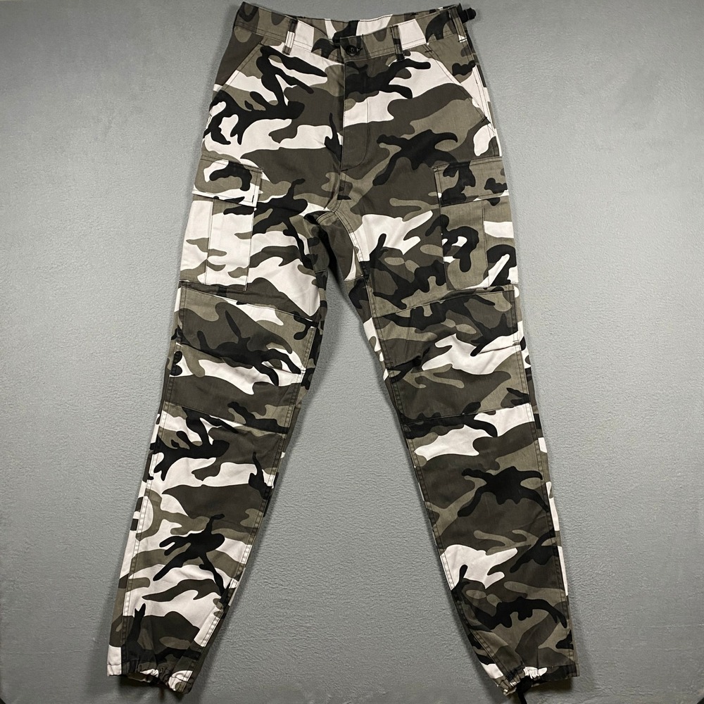 Rothco BDU Cargo Pants Mens Small Long Grey White Urban Camo Tactical Military